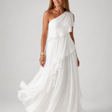 Vidalette | One Shoulder Ruffle Maxi Dress