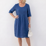 Linnthea | Gathered Front Half Sleeve Knee Length Dress