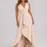 Camine | Sleeveless Wrap High Low Midi Dress