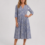 Daline | Vintage Front Three Quarter Sleeve Midi Dress