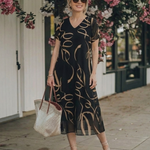Serasia | Short Sleeve Abstract Midi Dress