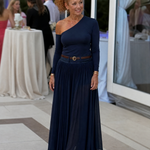 Viowen | One Shoulder Fitted Top And Pleated Maxi Skirt Set