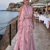 Tamsinmae | Halter Neck Ruffle Tiered Maxi Dress