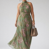 Dahwyn | Gathered Halter Midi Dress