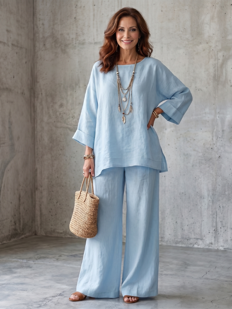 Saffa | Oversized Tunic Wide Leg Pant Set