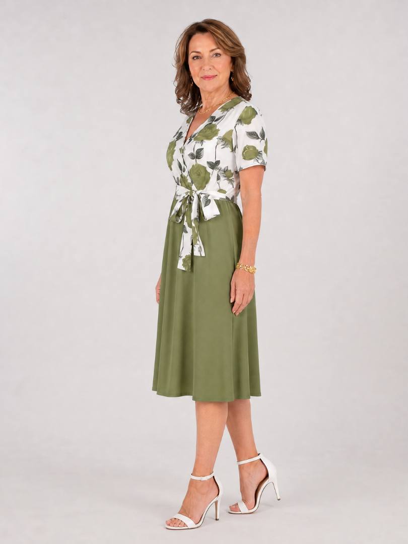 Valwen | Floral Tie Waist Midi Dress