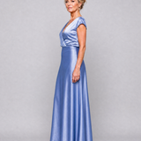 Dellora | Cap Sleeve Wrap Bodice Maxi Dress
