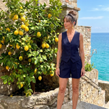 Sabna | Sleeveless Tailored Fit Vest And Shorts Set