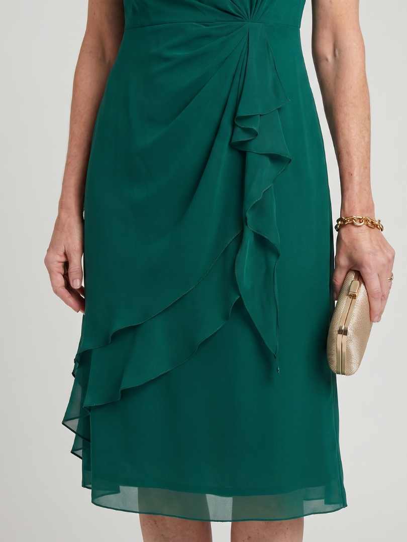 Callassa | Short Sleeve Layered Hem Midi Dress