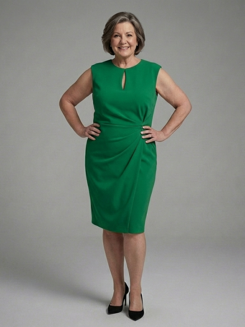Wilina | Sleeveless Keyhole Ruched Midi Dress