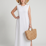 Liorania | Straight Silhouette Crew Neck Midi Dress