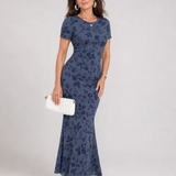 Callavia | Short Sleeve Crew Neck Midi Dress