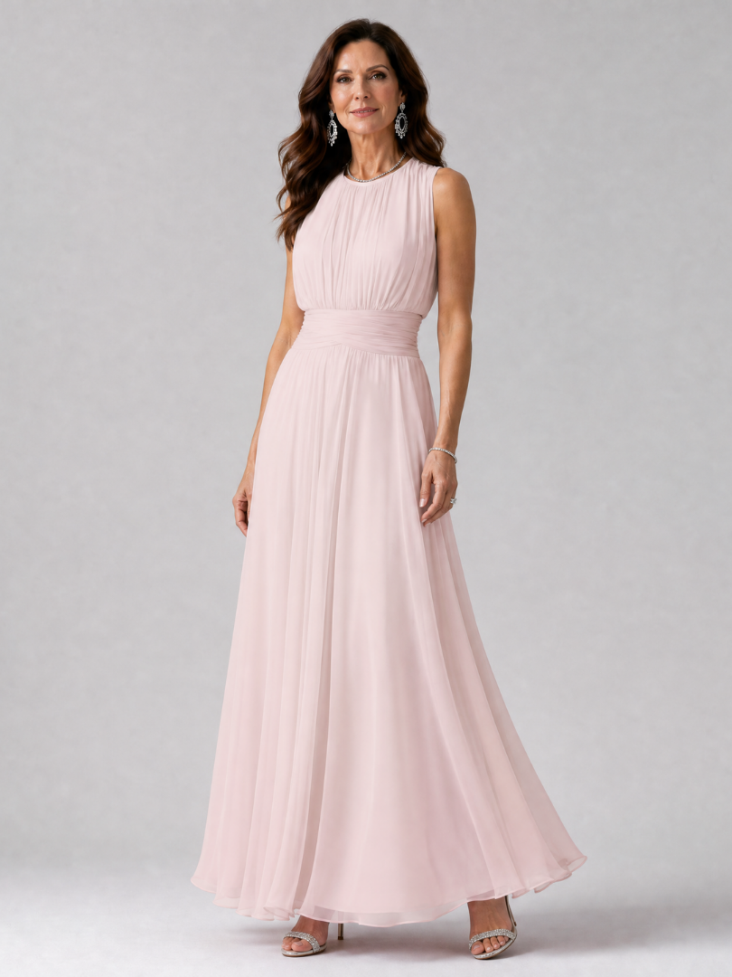 Hiladra | Sleeveless Gathered Waist Midi Dress