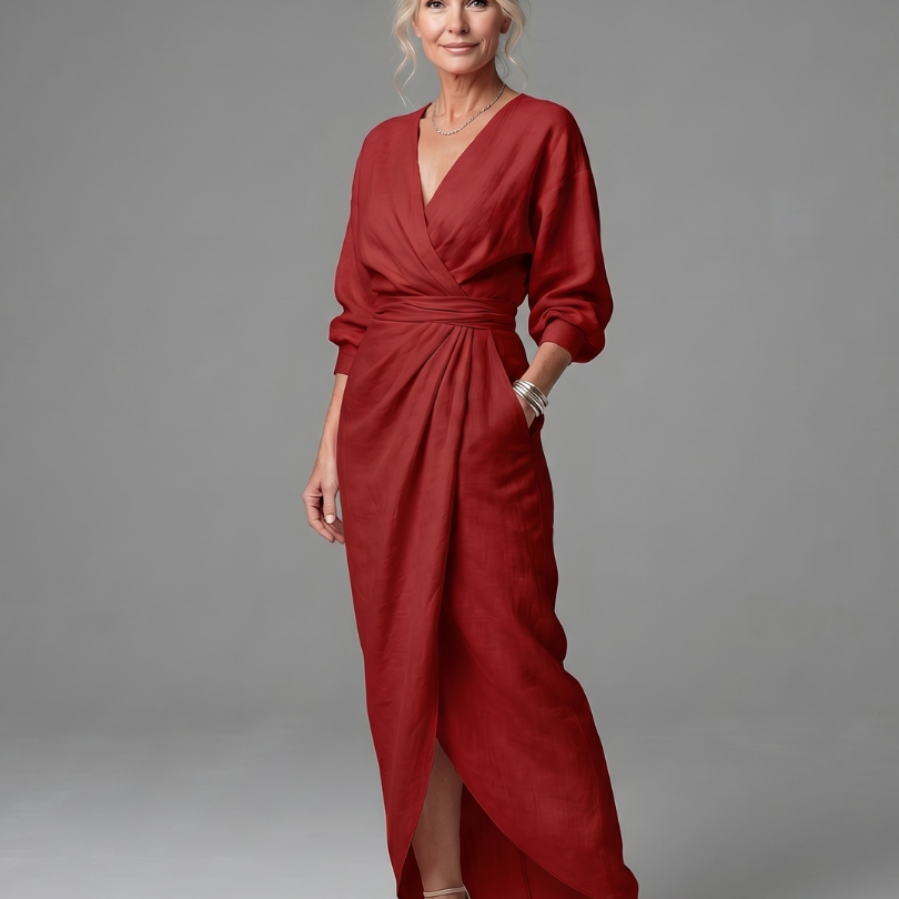 Giandra | Diagonal Drape Maxi Dress