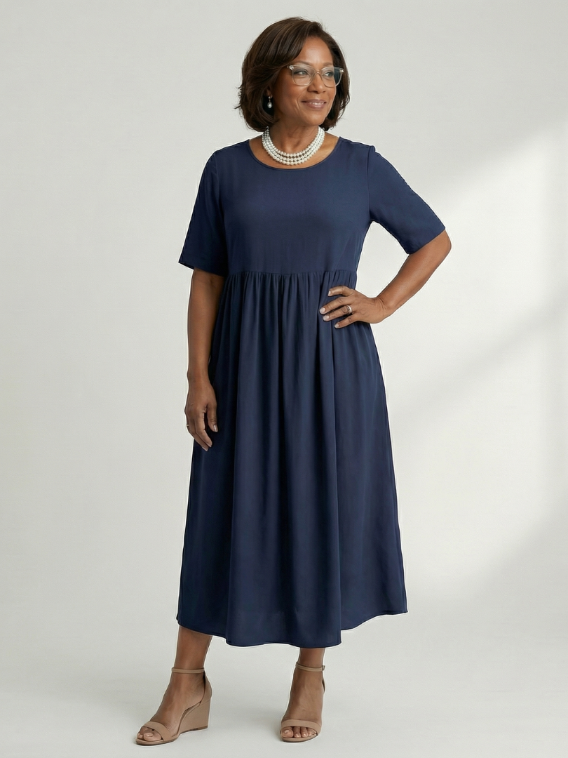 Verdra | Simple Gather Midi Dress