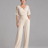 Noretta | Cold Shoulder Wrap Waist Relaxed Jumpsuit