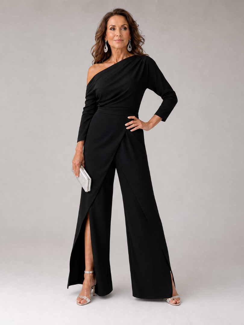 Linnssa | One Shoulder Wide Leg Jumpsuit
