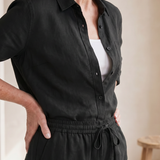 Elisette | Long Sleeve Shirt Tapered Pants Set