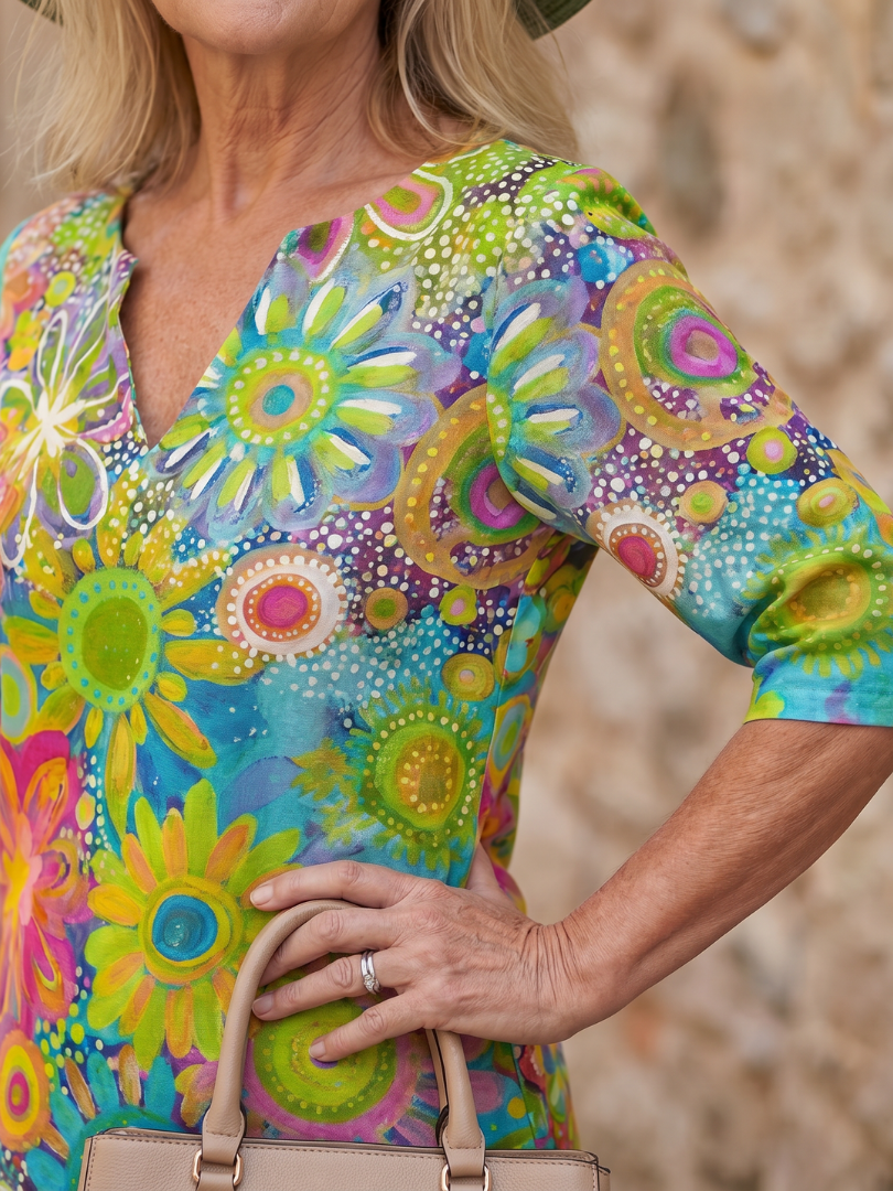 Milbelle | Multicolor Floral Pattern Knee Length Dress