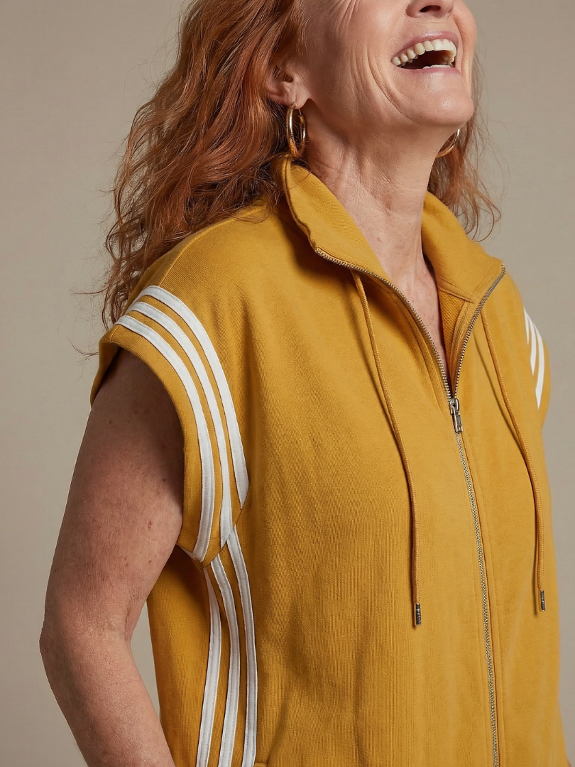Mirania | Zip Front Stripe Panel Jumpsuit