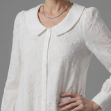 Eloney | Button Front Collar Knee Length Dress