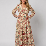 Tovawyn | Floral Print Long Sleeve Tiered Maxi Dress