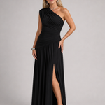 Esmemarie | One Shoulder Draped Bodice Maxi Dress
