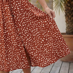 Milrin | Printed Button Front Belted Midi Dress