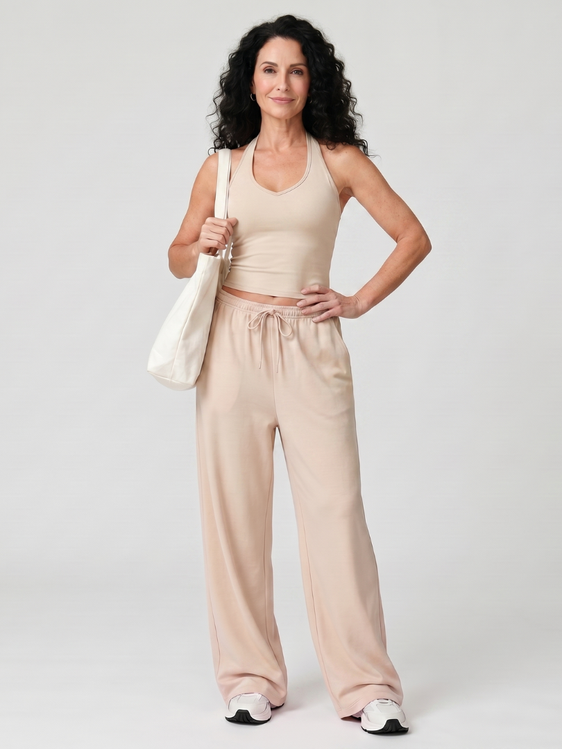 Valmae | Sleeveless Scoop Neck Top And Wide Leg Pants Set