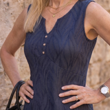 Odandra | Notch Neck Button Detail Mini Dress