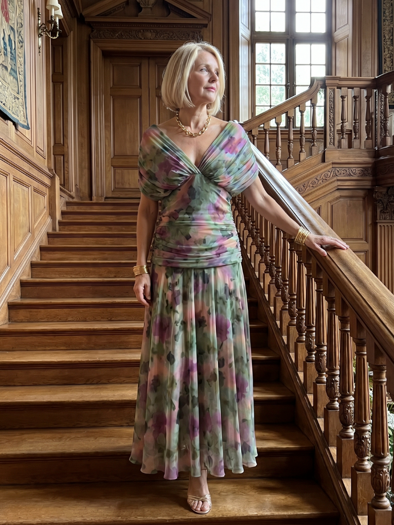 Calmarie | Off Shoulder Flow Midi Dress