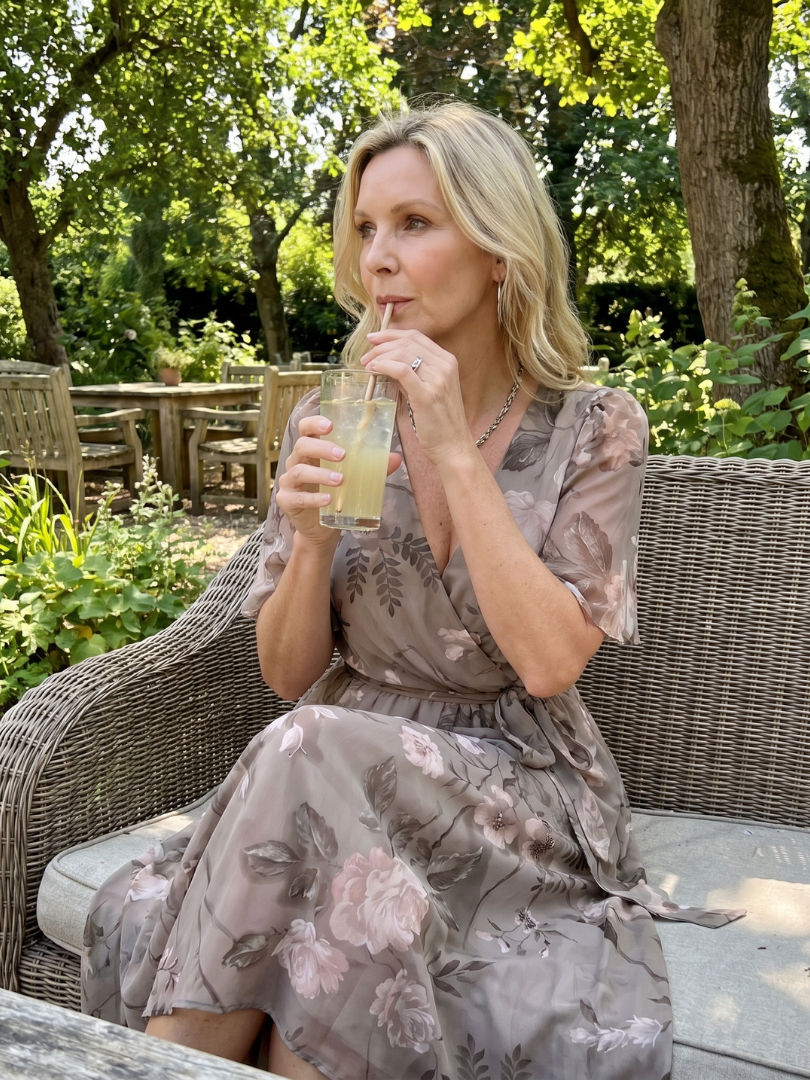 Daldra | Flutter Sleeve Gathered Waist Floral Print Midi Dress
