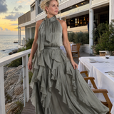 Tamsinmae | Halter Neck Ruffle Tiered Maxi Dress