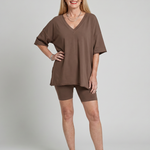 Saffthea | V Neck Top And Shorts Relaxed Fit Set