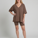 Saffthea | V Neck Top And Shorts Relaxed Fit Set