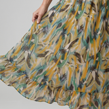 Marwyn | Spaghetti Strap Abstract Print Midi Dress