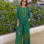 Renssa | High Low Tunic And Wide Leg Pant Set