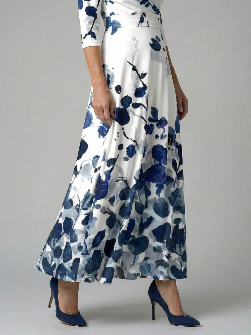 Liasette | Cross Wrap Neck Midi Dress