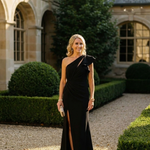 Briada | One Shoulder Ruffle Slit Maxi Dress