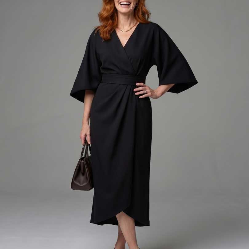 Dorsette | Sculpted Waist Panel Midi Dress