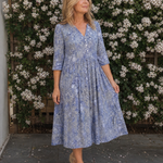 Daline | Vintage Front Three Quarter Sleeve Midi Dress