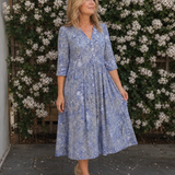 Daline | Vintage Front Three Quarter Sleeve Midi Dress