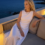 Corthea | Asymmetric Layered Round Neck Maxi Dress