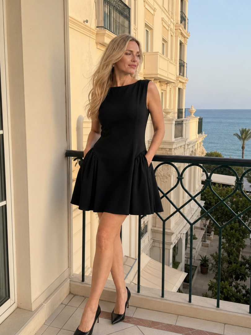 Milrose | Sleeveless Structured Flared Skirt Mini Dress