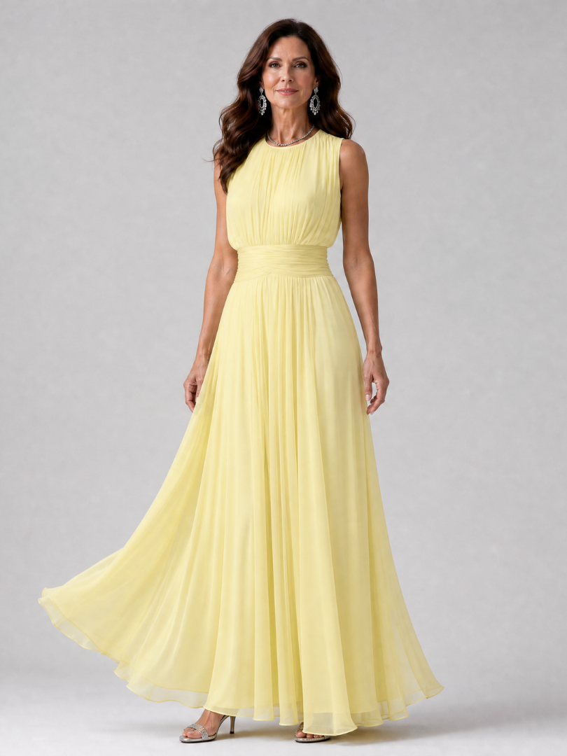 Hiladra | Sleeveless Gathered Waist Midi Dress