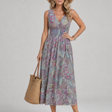 Wila | Sleeveless Paisley Print Midi Dress