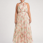 Lioralora | Halter Neck Floral Midi Dress