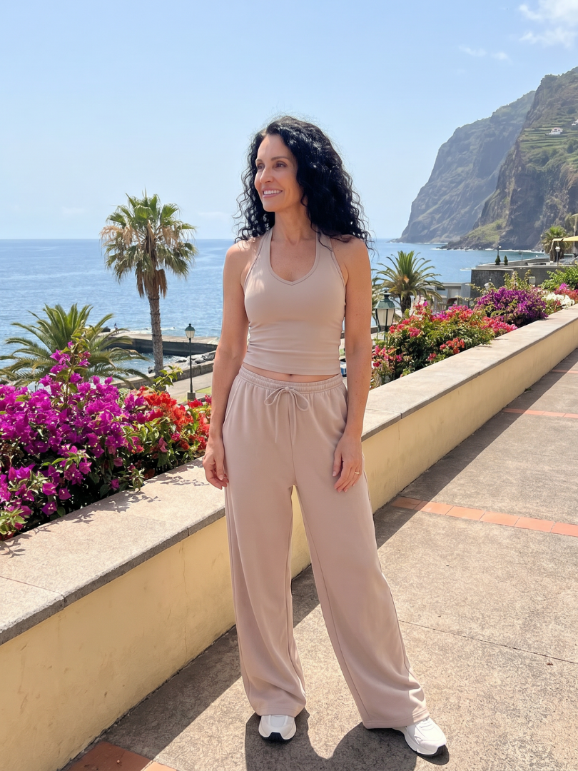 Valmae | Sleeveless Scoop Neck Top And Wide Leg Pants Set