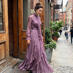 Sermae | Tie Neck Ruffle Tiered Maxi Dress