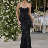 Talialette | Spaghetti Strap Corset Bodice Maxi Dress